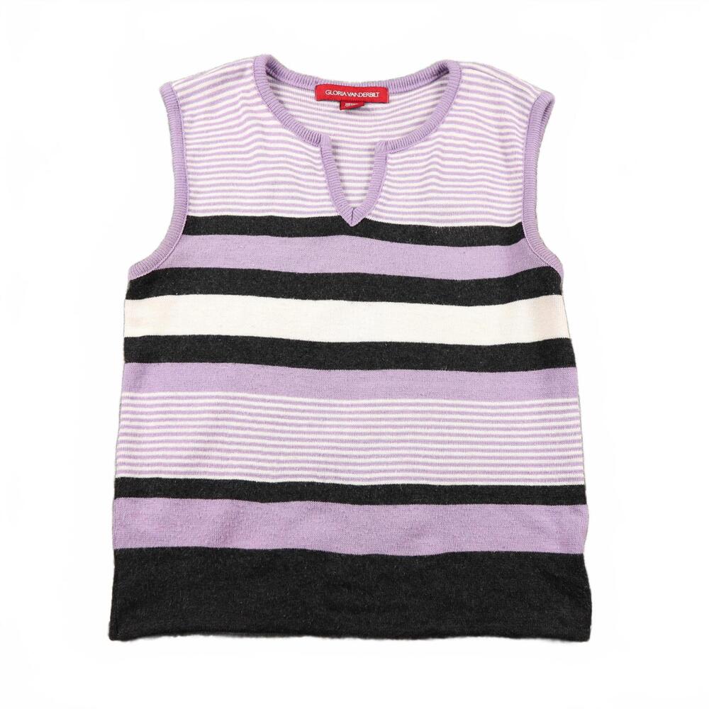 Vintage Gloria Vanderbilt Sweater Vest, purple and blck Tank